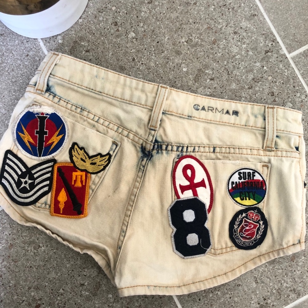 Carmar denim patched shorts
